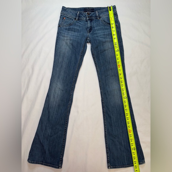 Hudson Vintage Size 27 Y2K Low Rise Babydoll Flared Double Button Jeans - Picture 2 of 12